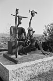 Sculpture "Capricorne" in the garden of the second house of Max Ernst and Dorothea Tanning in Seillans 1974. - Photo by Edward Quinn