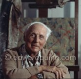 Max Ernst at his studio in Paris 1974. - Photo by Edward Quinn