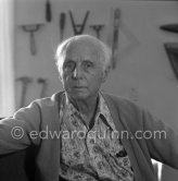 Max Ernst in his studio. Paris 1974 - Photo by Edward Quinn