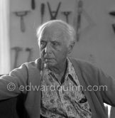 Max Ernst at his studio in Paris 1974. - Photo by Edward Quinn