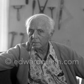 Max Ernst at his studio in Paris 1974. - Photo by Edward Quinn