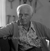 Max Ernst at his studio in Paris 1974. - Photo by Edward Quinn