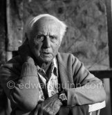 Max Ernst at his studio in Paris 1974. - Photo by Edward Quinn