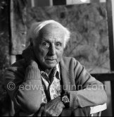 Max Ernst at his studio in Paris 1974. - Photo by Edward Quinn