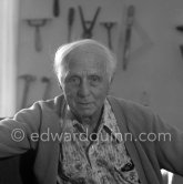 Max Ernst at his studio in Paris 1974. - Photo by Edward Quinn