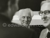 Max Ernst at the opening of the exhibition "Dorothea Tanning: Oeuvre", Centre National d'Art Contemporain CNAC, Paris, May 1974. - Photo by Edward Quinn