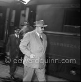 Farouk, ex King of Egypt. At the Nice train station 1954. - Photo by Edward Quinn
