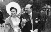 Farouk, ex King of Egypt, with his daughter Princess Ferial. Cannes 1957. - Photo by Edward Quinn