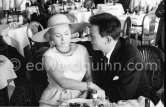 Hungarian actress Zsa Zsa Gabor with the British actor Laurence Harvey at the Cannes Film Festival in 1959. - Photo by Edward Quinn