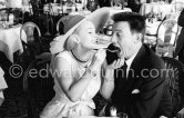 Hungarian actress Zsa Zsa Gabor with the British actor Laurence Harvey at the Cannes Film Festival in 1959. - Photo by Edward Quinn