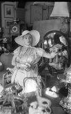 Zsa Zsa Gabor, in an antique dealer's shop, Antibes 1959. - Photo by Edward Quinn