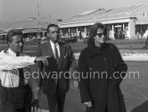 Greta Garbo with American businessman and boyfriend George Schlee arriving at Nice Airport 1956. - Photo by Edward Quinn