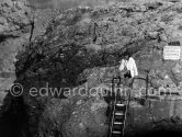 Greta Garbo at villa "The Rock". Cap d’Ail 1958. - Photo by Edward Quinn