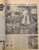 Press clipping, Daily Express, Aug 18 1959. Greta Garbo at the swimming place of Villa The Rock. Cap d’Ail 1959. - Photo by Edward Quinn