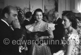 Elise Goulandris, Eugenie Niarchos and Leonidas Papagos on the occasion of the marriage of Leonoidas Papagos and Anna Gulandris. Hotel du Cap-Eden-Roc 1953. - Photo by Edward Quinn