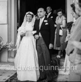 Marriage of Leonoidas Papagos and Anna Goulandris. Cannes 1953 - Photo by Edward Quinn