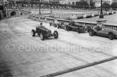 Bob Gerard, (26) ERA R4A/B, Giuseppe "Nino" Farina, (32) Alfa Romeo 158 Alfetta, Toulo de Graffenried, (52) Maserati 4CLT, Franco Rol, (44) Maserati 4CLT. Monaco Grand Prix 1950. - Photo by Edward Quinn