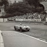 Robert Manzon, (14) winner of the race, Gordini T15S. Monaco Grand Prix 1952, transformed into a race for sports cars. This was a two day event, the Sunday for the up to 2 litres (Prix de Monte Carlo), the Monday for the bigger engines, (Monaco Grand Prix). - Photo by Edward Quinn