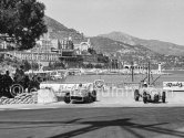 Stirling Moss, (6) Mercedes-Benz W196, Jacky Pollet, (10) Gordini T16. Monaco Grand Prix 1955. - Photo by Edward Quinn