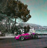 Cesare Perdisa with Behra's car, (times are set by the cars and not by the drivers). Monaco Grand Prix 1955. - Photo by Edward Quinn