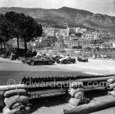 Luigi Musso, (24) Ferrari-Lancia D50. Peter Collins, (26) Ferrari-Lancia D50, Hernando da Silva Ramos, (6) Gordini T16, Horace H. Gould, (18) Maserati 250F. Monaco Grand Prix 1956. - Photo by Edward Quinn