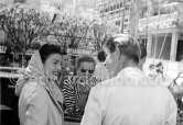 Peter Collins, his wife Louise and on the left Celia "Chelita" Howard, ex Princess Bira. Monaco Grand Prix 1957. - Photo by Edward Quinn