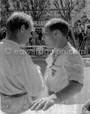 Stirling Moss and Peter Collins. Monaco Grand Prix 1957. - Photo by Edward Quinn