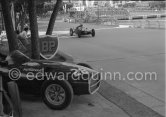 Stirling Moss' car, (28) Vanwall VW. Jack Brahbam, (16) Cooper T45. Monaco Grand Prix 1958. - Photo by Edward Quinn