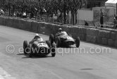 Phil Hill, (48) Ferrari Dino 246, and Harry Schell, (16) B.R.M. P25. Monaco Grand Prix 1959. - Photo by Edward Quinn
