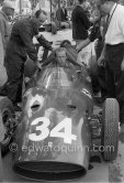 Richie Ginther, (34) rear engined "motore posteriore" experimental Ferrari 246/60/MP. Monaco Grand Prix 1960. - Photo by Edward Quinn