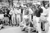 Driver briefing. From Left: Innes Ireland, Alan Stacey, Tony Brooks, Stirling Moss, Bruce McLaren, Chris Bristow, Wolfgang von Trips, Joakim Bonnier Bonnier, squatting Phil Hill (hidden) and Richie Ginther. Monaco Grand Prix 1960. - Photo by Edward Quinn