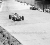 Chris Bristow, (16) Cooper T51, on right Joakim Bonnier's N° 2 B.R.M. P48. Monaco Grand Prix 1960. - Photo by Edward Quinn