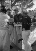 From left Dan Guerney, Joakim Bonnier, Huschke von Hanstein, Bruce McLaren. Monaco Grand Prix 1961. - Photo by Edward Quinn