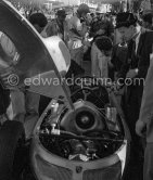 The motor of Joakim Bonnier's Porsche 787. Joakim Bonnier and Dan Gurney in front of the car. Monaco Grand Prix 1961. - Photo by Edward Quinn