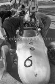 Hans Herrmann's Porsche 787 Prototype. On the left Hans Hermann. Monaco Grand Prix 1961. - Photo by Edward Quinn