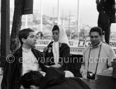 Ricardo Rodriguez (left), his wife and his brother. Monaco Grand Prix 1962. - Photo by Edward Quinn