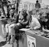 Jim Clark, (9) Lotus 25, and Colin Chapman (right), founder of Lotus Cars. Monaco Grand Prix 1963. - Photo by Edward Quinn