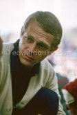 Steve McQueen in Monaco to prepare the (never produced) movie "Day of the champion". Monaco Grand Prix 1965. - Photo by Edward Quinn