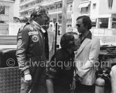 King Gustav of Sweden, came to watch the trial runs in the pits, where he met Swedish driver Ronnie Peterson. Monaco Grand Prix 1978. - Photo by Edward Quinn