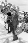 Cary Grant and his wife Betsy Drake arriving at Nice Airport 1957. - Photo by Edward Quinn