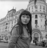 Juliette Gréco in front of Hotel Negresco. Nice 1953. - Photo by Edward Quinn