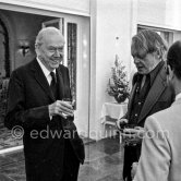 Graham Greene (left) and Anthony Burgess (right) at a Cocktail Party in Antibes 1981. - Photo by Edward Quinn