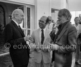 Graham Greene (left) and Anthony Burgess (right) at a Cocktail Party in Antibes 1981. - Photo by Edward Quinn