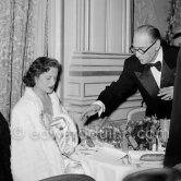 Sacha Guitry and his wife Lana Marconi. "Bal de la Rose" ("Bal du Printemps"), Monte Carlo 1954. - Photo by Edward Quinn