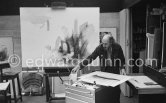 Richard Hamilton, "Inventor of Pop Art" at his studio. London 1977. - Photo by Edward Quinn
