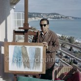 Hans Hartung at his apartment, Promenade des Anglais, Nice 1961. - Photo by Edward Quinn