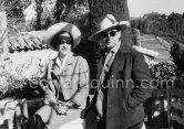 The painter Hans Hartung and his Norwegian wife Anna Eva Bergman, also an artist, at Restaurant Colombe d'Or, Saint-Paul-de-Vence 1961 - Photo by Edward Quinn