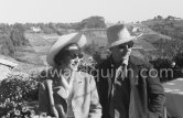 The painter Hans Hartung and his Norwegian wife Anna Eva Bergman, also an artist, at Restaurant Colombe d'Or, Saint-Paul-de-Vence 1961. - Photo by Edward Quinn