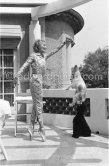 Lilian Harvey with her Lakeland Terriers Rupy and Chicky on the terrace of her house in Juan-les-Pins 1953. - Photo by Edward Quinn