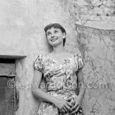 Audrey Hepburn before she found fame, visiting the medieval village of Eze, near Monaco 1951. - Photo by Edward Quinn